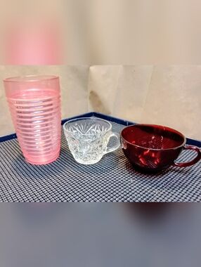 Vintage Plastic And Glass Drinkware